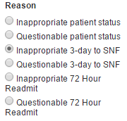 1. CM/RAC Reason Selection