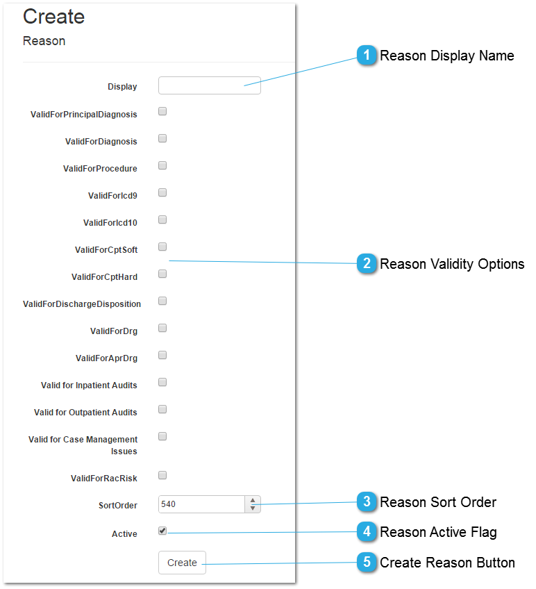 Create Reason